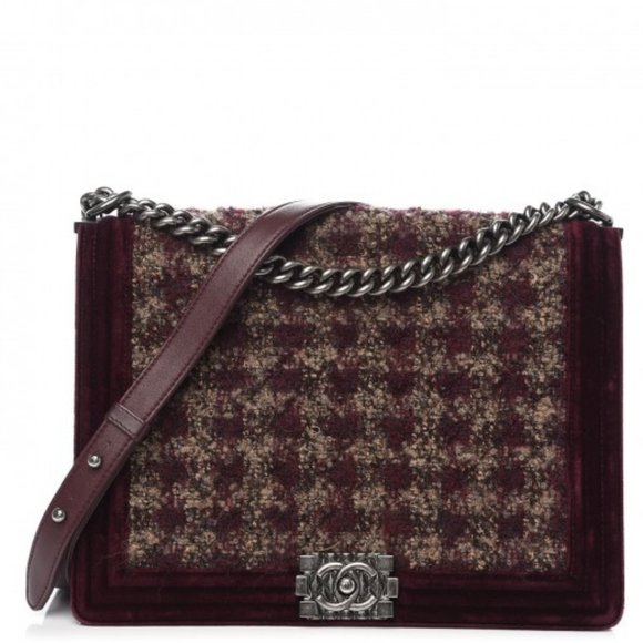 CHANEL Bags Chanel Boy Large Tweed Bag Poshmark